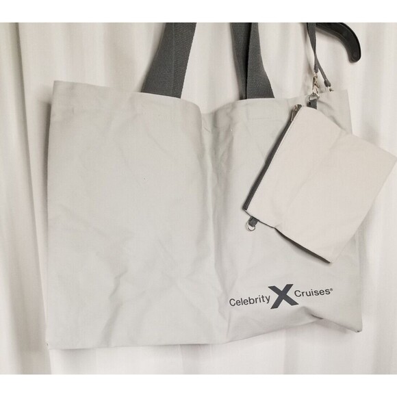Celebrity Cruise Lines Tote Bag & Pouch Canvas Light Gray Eco-Friendly - Picture 5 of 5
